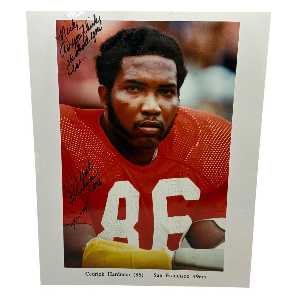 Cedrick Hardman Signed 8x10 Photo San Francisco 49ers Autographed Inscribed 86